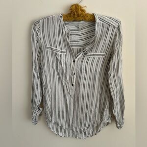 Lucky Brand Black and White Striped Blouse
